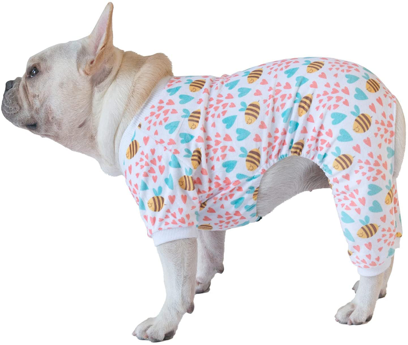 Cutebone Dog Pajamas Soft Cat Clothes Cute Puppy Apparel Doggie Outfit Pet Pjs Onesie Animals & Pet Supplies > Pet Supplies > Dog Supplies > Dog Apparel CuteBone Bee Large 