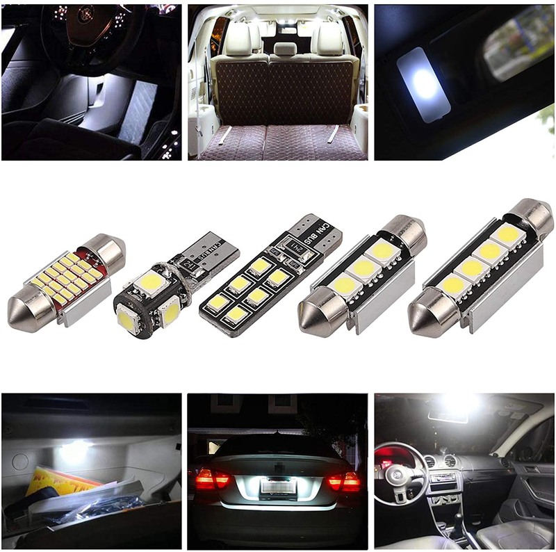Justech 20PCs Can-bus Error Free LED SMD Bulbs Kit Set Spare Parts for Car Interior Dome Map Door Courtesy License Plate Lights Festoon C5W T10 168 194 2825 Xenon-White Vehicles & Parts > Vehicle Parts & Accessories > Motor Vehicle Parts > Motor Vehicle Interior Fittings JSPMY342EU   