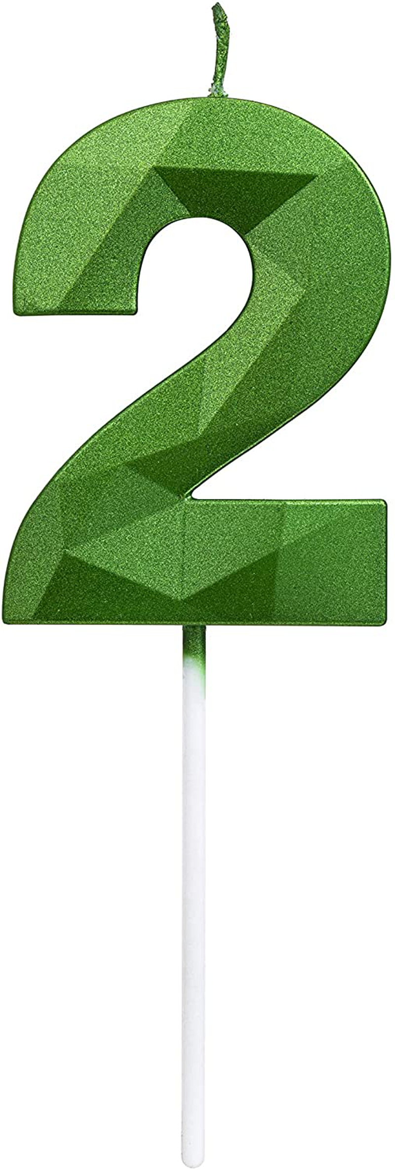 Green Happy Birthday Cake Candles,Wedding Cake Number Candles,3D Design Cake Topper Decoration for Party Kids Adults (Green Number 6) Home & Garden > Decor > Seasonal & Holiday Decorations& Garden > Decor > Seasonal & Holiday Decorations MEIMEI Green number 2 