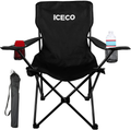 ICECO Camping Chairs for Adult, Ultralight Folding Chairs for Outside, Portable Chairs Compact with Double Cup Holders Carrying Bag for Fishing Hiking BBQ Picnic Festival