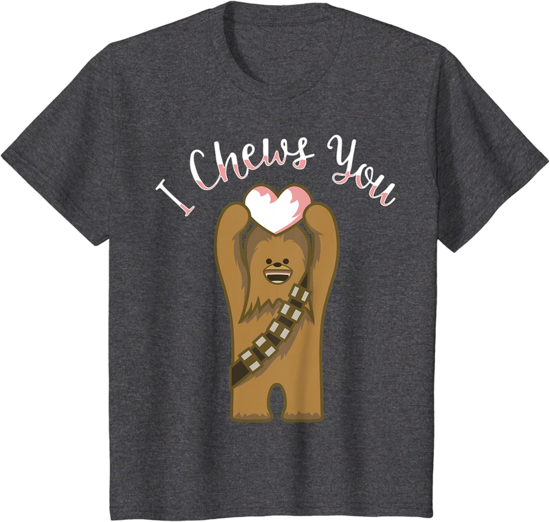 Star Wars Valentines I Chews You Chewbacca Graphic T-Shirt Home & Garden > Decor > Seasonal & Holiday Decorations Star Wars Dark Heather Youth Kids 10
