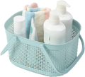 Shower Caddy Basket with Handle,Plastic Organizer Storage Tote,Portable Bathroom Storage Basket,College Dorm,Kitchen (Blue)