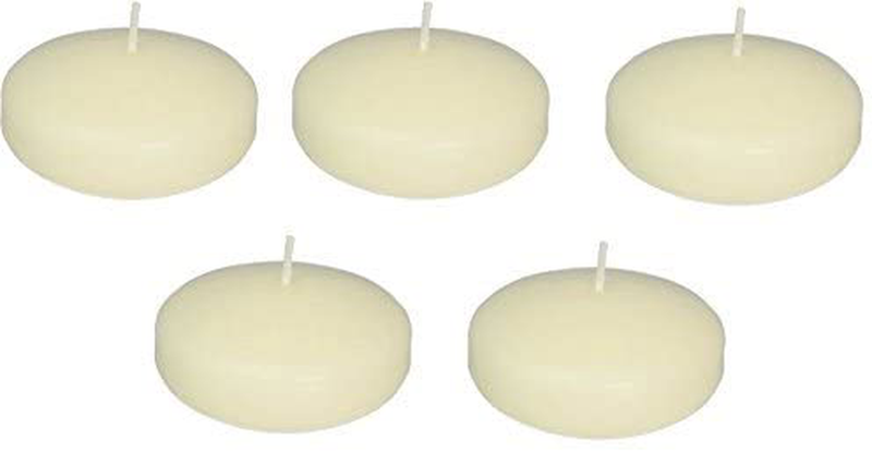D'light Online Large Floating Candles 3 Inch Bulk Pack for Events, Weddings, Spa, Home Decor, Special Occasions and Holiday Decorations (Set of 72, White) Home & Garden > Decor > Home Fragrances > Candles D'light Online Ivory Large - 3" (Set of 72) 