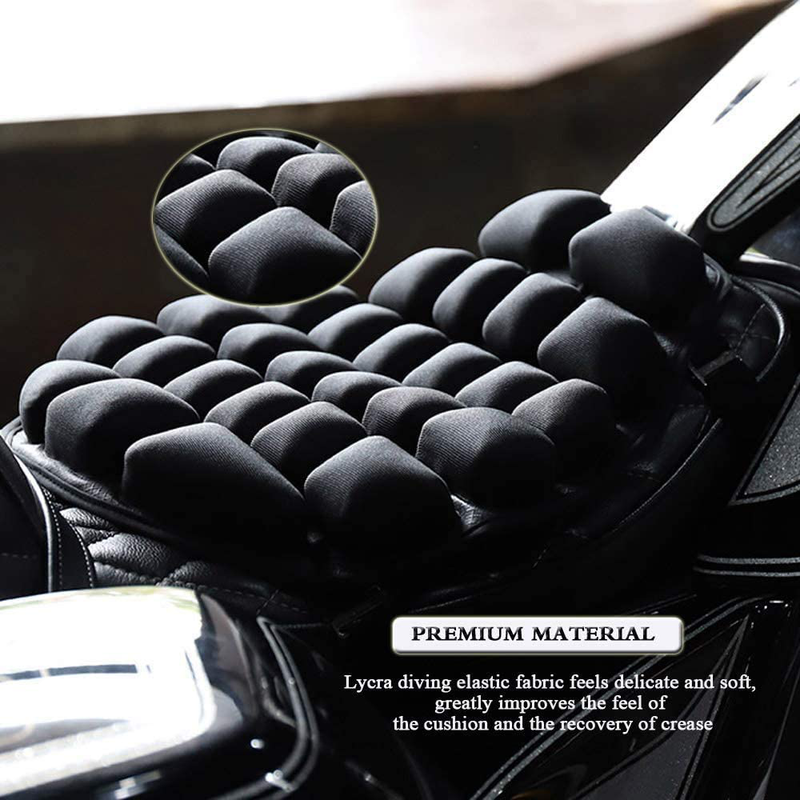 HOMMIESAFE Air Motorcycle Seat Cushion Water Fillable Cooling Down Seat Pad,Pressure Relief Ride Motorcycle Air Cushion Large for Cruiser Touring Saddles(Black) Vehicles & Parts > Vehicle Parts & Accessories > Vehicle Maintenance, Care & Decor > Vehicle Covers > Vehicle Storage Covers > Motorcycle Storage Covers HOMMIESAFE   