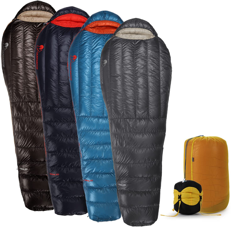 Mountaintop Ultralight Mummy down Sleeping Bag 650 Fill Power Duck down Suits for 32 Degree F for Camping Hiking Backpacking Sporting Goods > Outdoor Recreation > Camping & Hiking > Sleeping Bags MOUNTAINTOP 32 Degree-Black  