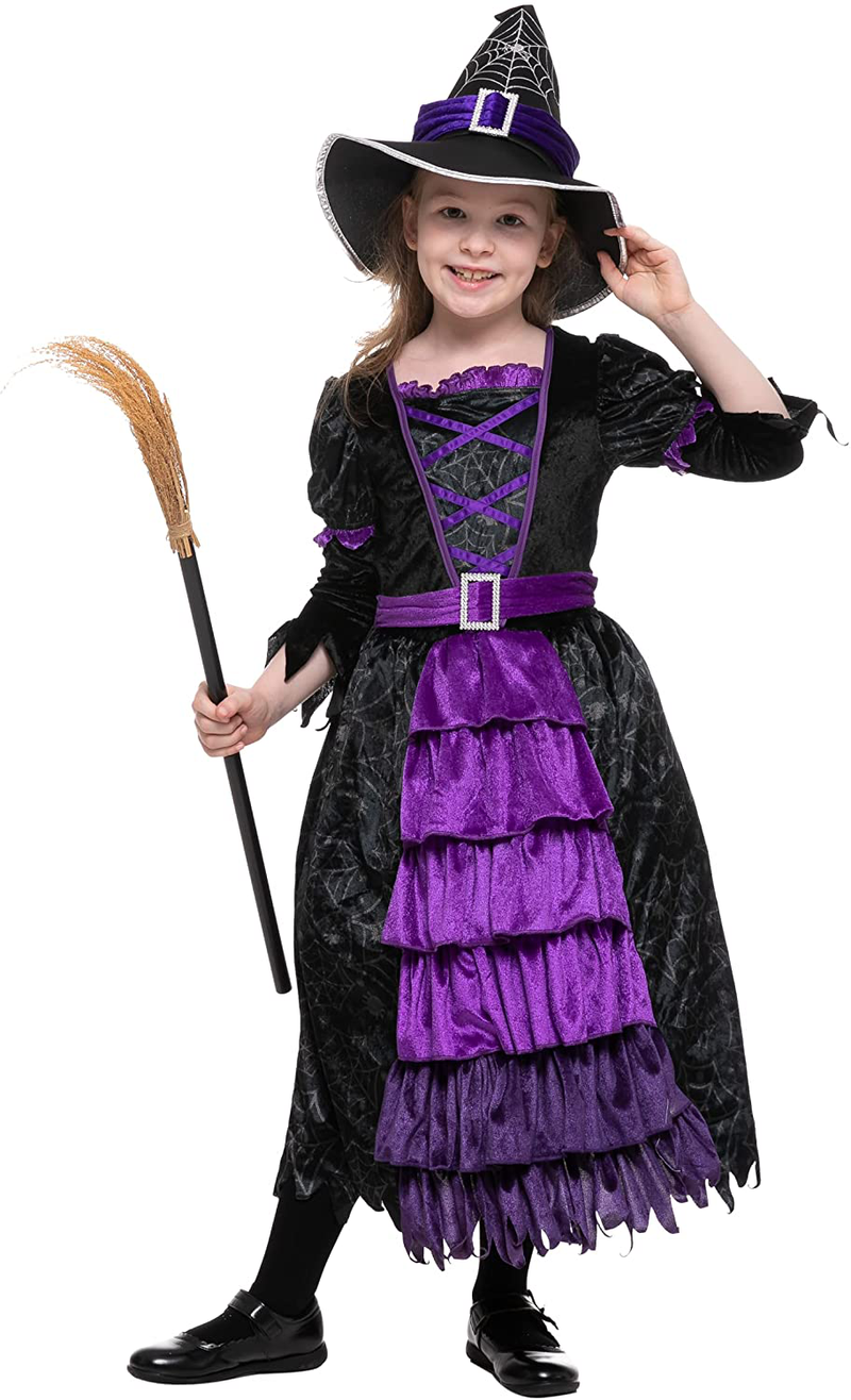Spooktacular Creations Halloween Girl's Purple witch Costume Spider Web Skirt Dress Up Apparel & Accessories > Costumes & Accessories > Costumes Spooktacular Creations 3T (3-4 yr)  