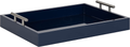 Kate and Laurel Lipton Decorative Tray with Polished Metal Handles, Black and Silver Home & Garden > Decor > Decorative Trays Kate and Laurel Navy Blue/Silver 16.5x12.25 