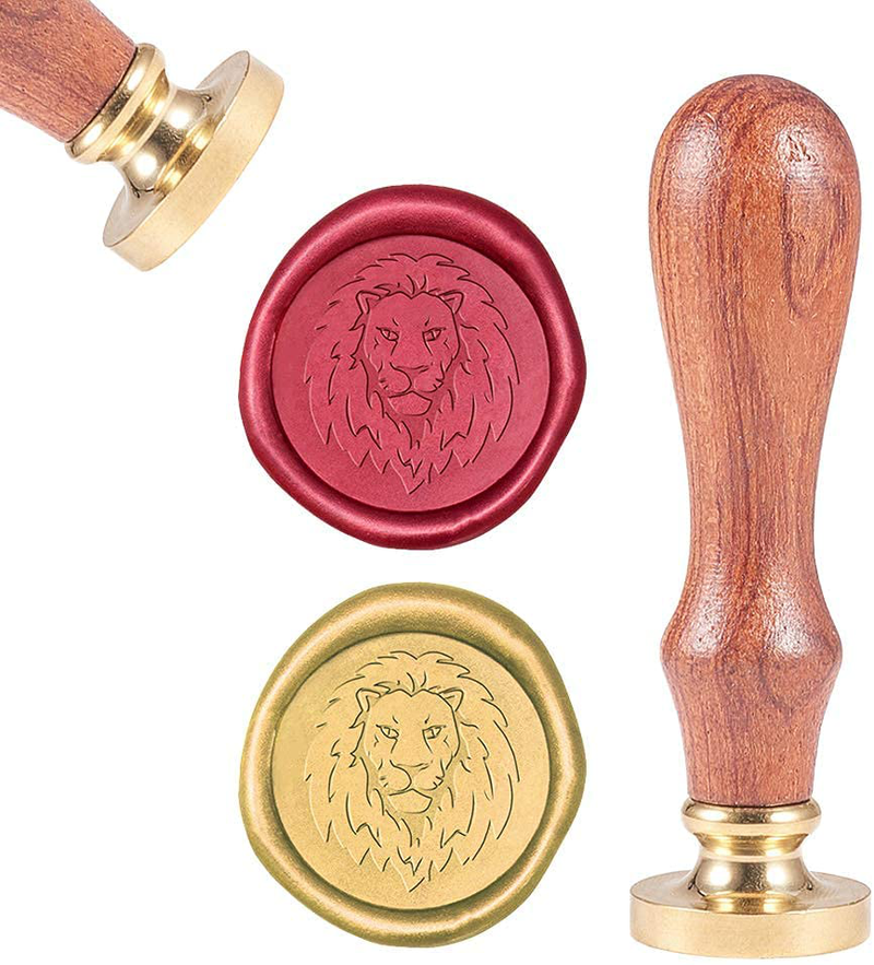 CRASPIRE Wax Seal Stamp Lion Head Sealing Wax Stamps Retro Wood Stamp Wax Seal 25mm Removable Brass Seal Wood Handle for Envelopes Invitations Wedding Embellishment Bottle Decoration Gift Packing Home & Garden > Decor > Seasonal & Holiday Decorations& Garden > Decor > Seasonal & Holiday Decorations CRASPIRE   