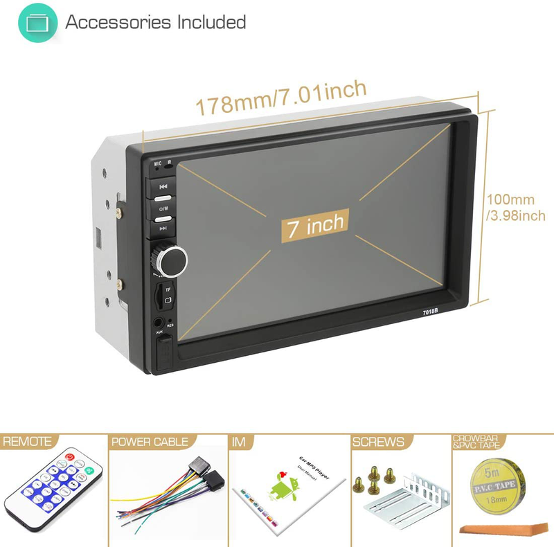 Double Din Car Stereo in Dash, FM Receiver with Remote, Car MP5 Media Player with 7inch Digital Resistive Touch Screen,Bluetooth Car Audio Mirror Link Monitor for Android & iOS Vehicles & Parts > Vehicle Parts & Accessories > Motor Vehicle Electronics SEMAITU   