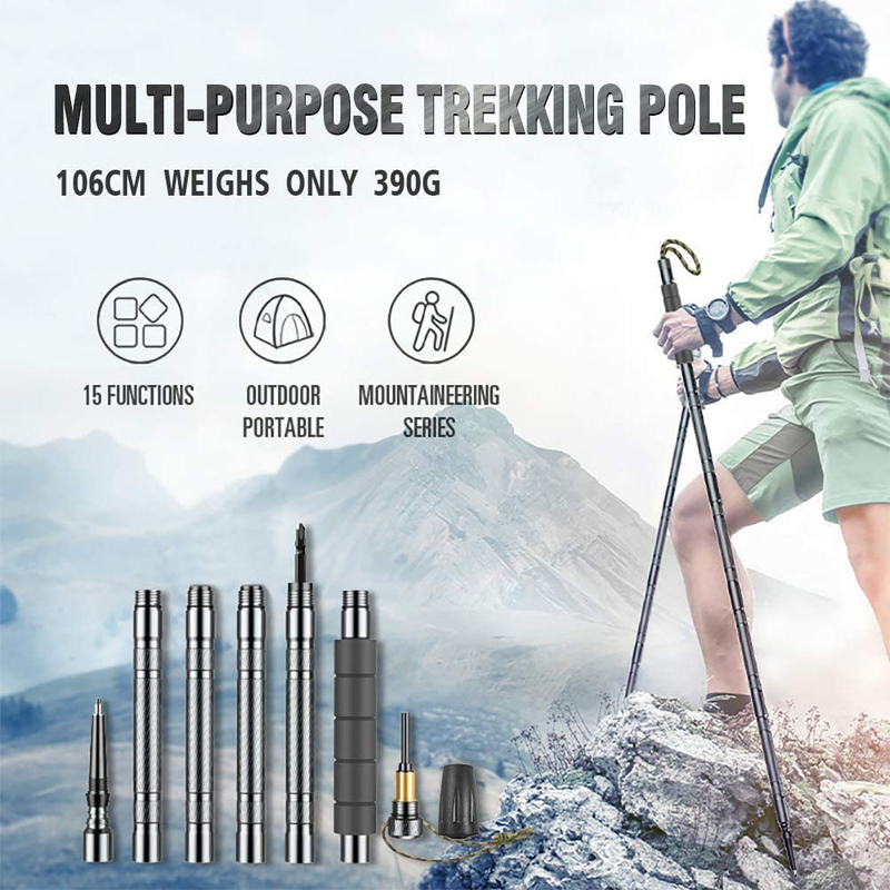Hiking Poles Collapsible Lightweight for Hiking Sticks Walking Poles for Man Women Sporting Goods > Outdoor Recreation > Camping & Hiking > Hiking Poles KEYPOWER   