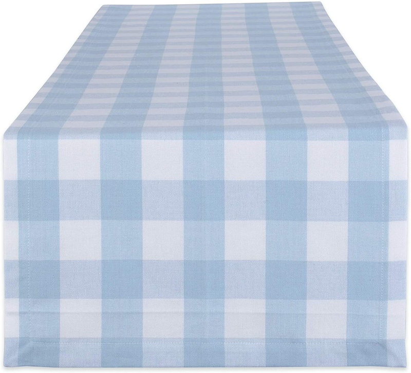 DII Buffalo Check Collection, Classic Farmhouse Table Runner, 14x108", Orange & Black Arts & Entertainment > Party & Celebration > Party Supplies DII Light Blue & White Runner 14x108"