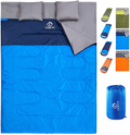 oaskys Camping Sleeping Bag - 3 Season Warm & Cool Weather - Summer, Spring, Fall, Lightweight, Waterproof for Adults & Kids - Camping Gear Equipment, Traveling, and Outdoors  oaskys Pale Blue 59in x 86.6" 
