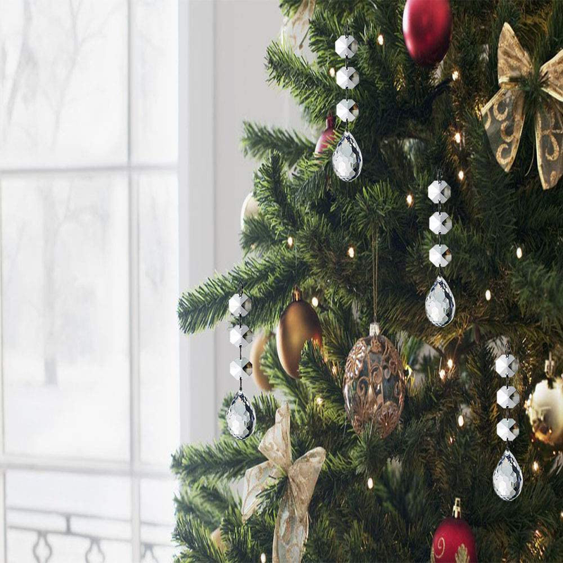 HOHIYA Crystal Ornaments Christmas Tree Decoration Dangle Drop Chandelier Prisms Clear 30pcs Home & Garden > Decor > Seasonal & Holiday Decorations& Garden > Decor > Seasonal & Holiday Decorations HOHIYA   