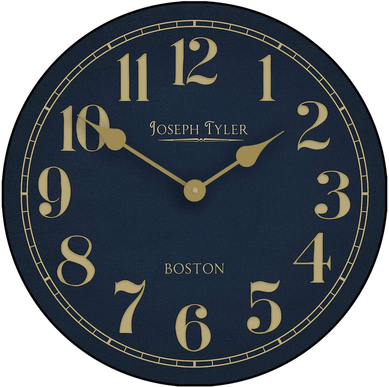 Navy Blue Large Wall Clock | Ultra Quiet Quartz Mechanism | Hand Made in USA | Beautiful Crisp Lasting Color | Comes in 8 Sizes Home & Garden > Decor > Clocks > Wall Clocks The Big Clock Store 7. Navy & Gold 15-Inch 