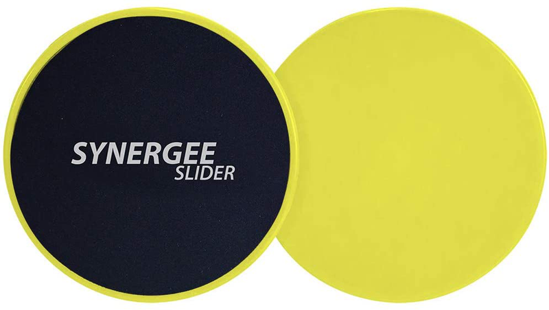 Synergee Core Sliders. Dual Sided Use on Carpet or Hardwood Floors. Abdominal Exercise Equipment  Synergee Yellow  