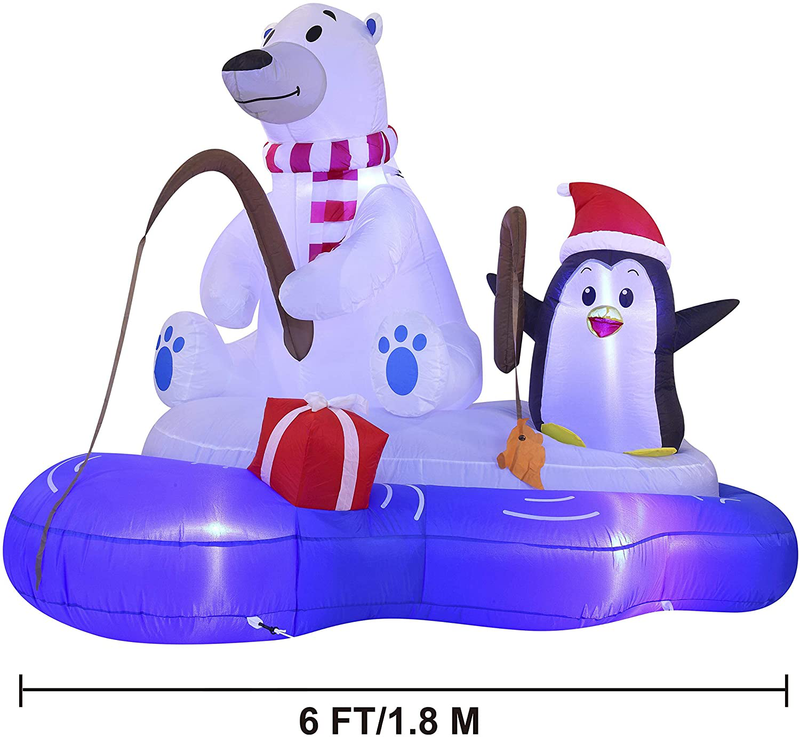 Joiedomi Christmas Inflatable Polar Bear Fishing with Penguin 6 ft with Built-in LEDs Blow Up Inflatables for Christmas Party Indoor, Outdoor, Yard, Garden, Lawn Décor, Holiday Season Decorations Home & Garden > Decor > Seasonal & Holiday Decorations& Garden > Decor > Seasonal & Holiday Decorations Joiedomi   