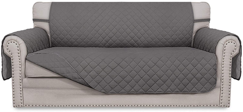 Easy-Going Sofa Slipcover Reversible Loveseat Sofa Cover Couch Cover for 2 Cushion Couch Furniture Protector with Elastic Straps for Pets Kids Dog Cat (Oversized Loveseat, Gray/Light Gray) Home & Garden > Decor > Chair & Sofa Cushions Easy-Going Gray/Gray 54'' 