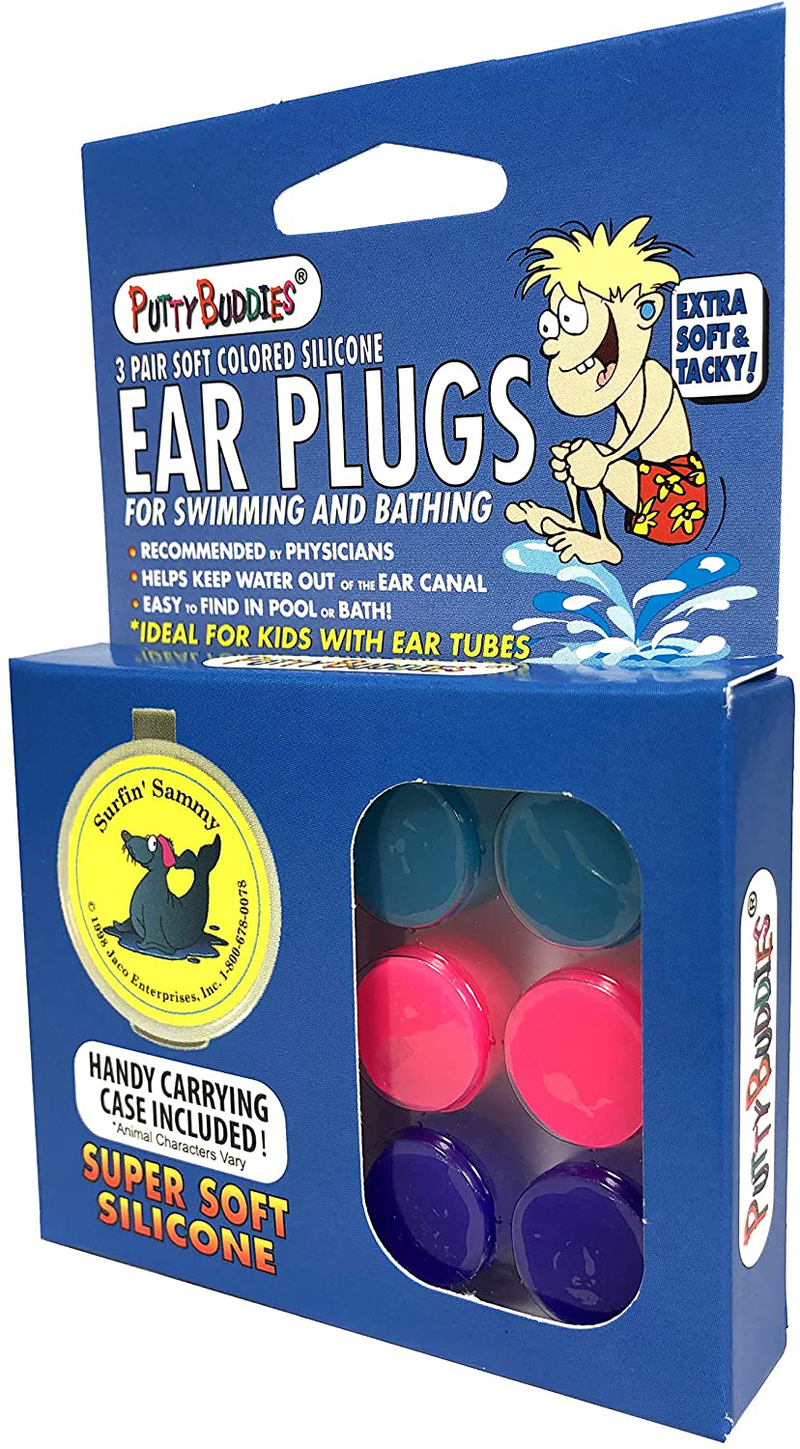 Putty Buddies Original Swimming Earplugs - The Best Swimming Ear Plugs - Block Water - Super Soft - Comfortable - Great for Kids - 3-Pair Pack Sporting Goods > Outdoor Recreation > Boating & Water Sports > Swimming Putty Buddies   