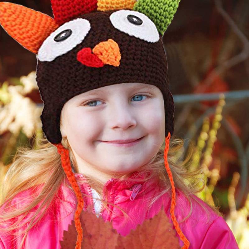 Tinsow Brown Baby Thanksgiving Christmas Beanie Turkey Hat Knitted Cap Hat Photo Prop Home & Garden > Decor > Seasonal & Holiday Decorations& Garden > Decor > Seasonal & Holiday Decorations Tinsow   