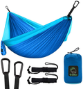 Grassman Camping Hammock Double & Single Portable Hammock with Tree Straps, Lightweight Parachute Hammocks Camping Accessories Gear for Indoor Outdoor Backpacking, Travel, Hiking, Beach Home & Garden > Lawn & Garden > Outdoor Living > Hammocks Grassman Blue Two Person 