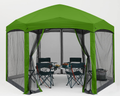COOSHADE Pop Up Camping Gazebo 6 Sided Instant Screened Canopy Tent Outdoor Screen House Room(12x10Ft,Camouflage) Home & Garden > Lawn & Garden > Outdoor Living > Outdoor Structures > Canopies & Gazebos COOSHADE Grass Green  
