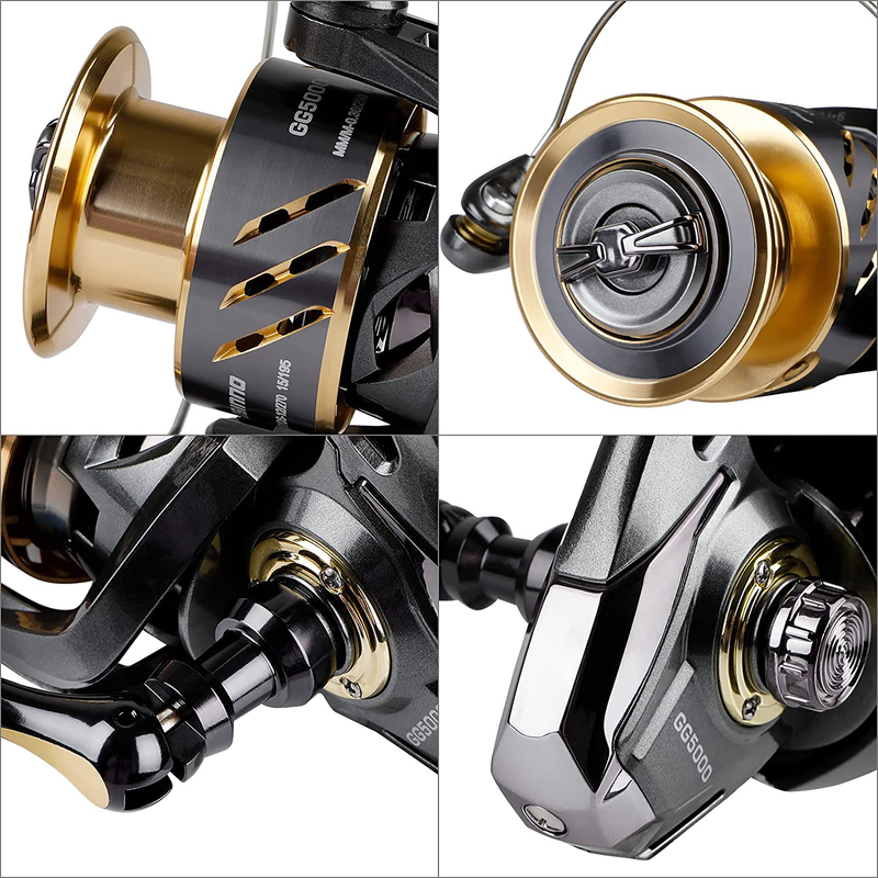 PLUSINNO GG Fishing Reel, High Speed Spinning Reel with 5.1:1 - 5.7:1