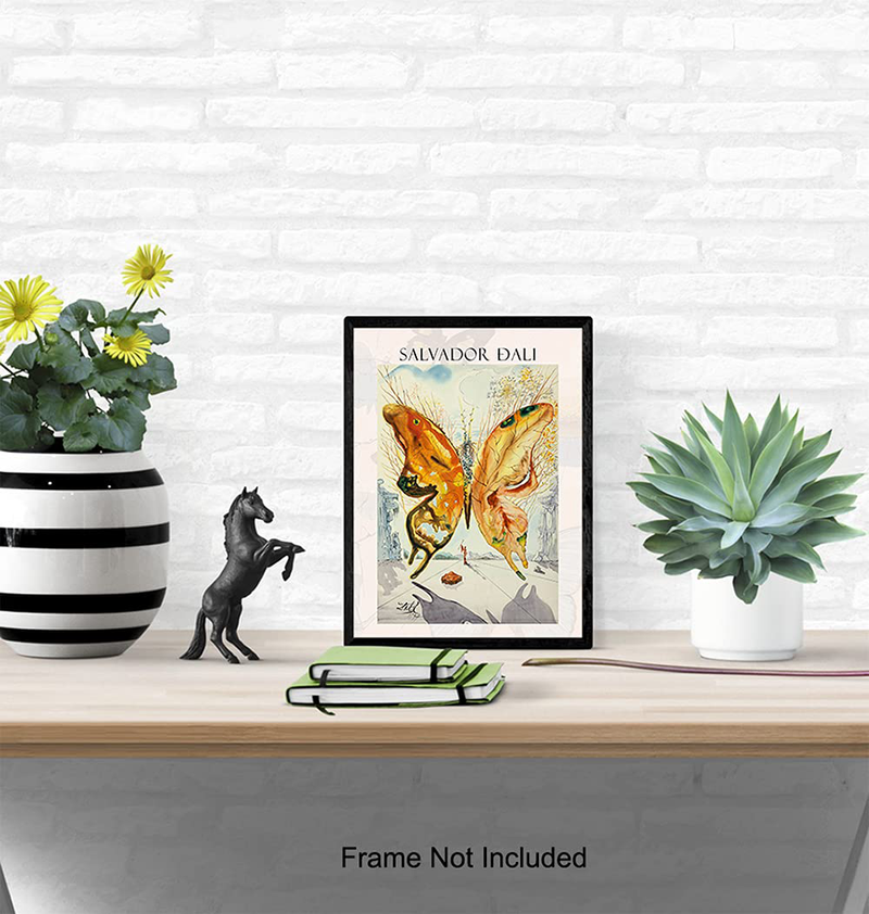 Salvador Dali Wall Art & Decor Print - Gallery Wall Art - Museum Poster - Modern Surrealism Wall Art - Contemporary Wall Art - Butterfly Picture - Living Room, Bedroom - Women, Men, Housewarming Gift Home & Garden > Decor > Artwork > Posters, Prints, & Visual Artwork Yellowbird Art & Design   