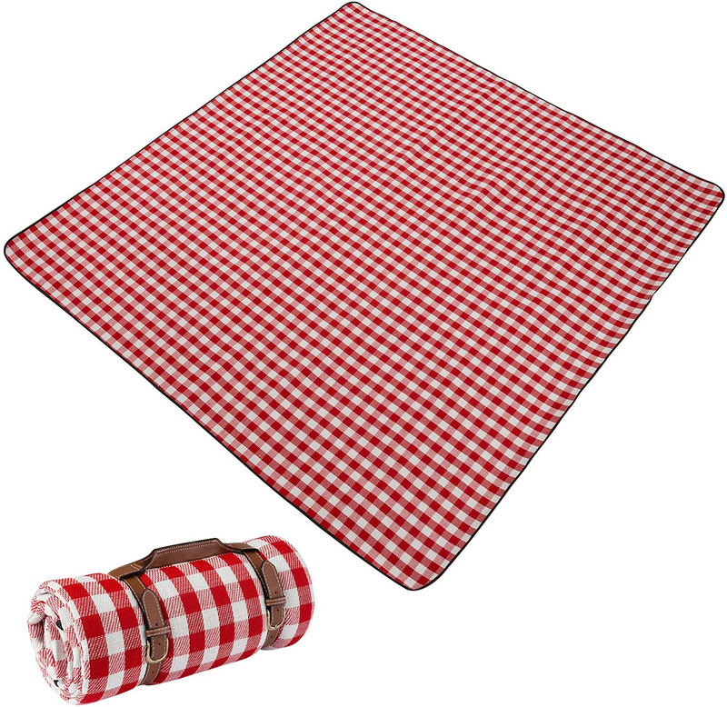 Picnic Blanket Waterproof Extra Large | Beach Blanket Sand Proof Oversized | Great Festival Blanket and Picnic Mat | Water Resistant Heavy Duty Wet Blanket Lawn for Outdoor Picnics (Colorful) Home & Garden > Lawn & Garden > Outdoor Living > Outdoor Blankets > Picnic Blankets Miss Cassie&Miss Kiki Red  