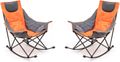 Sunnyfeel Camping Rocking Chair, Oversized Folding Rocking Chairs with Luxury Padded Recliner & Pocket,Carry Bag, 300 LBS Heavy Duty for Lawn/Outdoor/Picnic/Patio, Portable Rocker Camp Chair (Green) Sporting Goods > Outdoor Recreation > Camping & Hiking > Camp Furniture SUNNYFEEL Orange-2set  