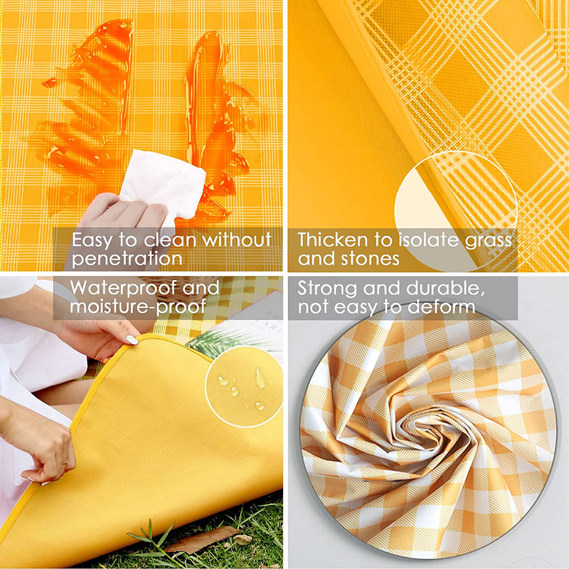 JXJH 80"× 80" Extra Large Outdoor Picnic Blanket,Waterproof and Sand-Proof,Machine Washable Portable Picnic Blanket for Camping,Grass,Beach(Yellow and White). Home & Garden > Lawn & Garden > Outdoor Living > Outdoor Blankets > Picnic Blankets JXJH   
