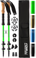 Foxelli Trekking Poles – 2-Pc Pack Collapsible Lightweight Hiking Poles, Strong Aircraft Aluminum Adjustable Walking Sticks with Natural Cork Grips and 4 Season All Terrain Accessories Sporting Goods > Outdoor Recreation > Camping & Hiking > Hiking Poles Foxelli Neon Green  