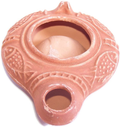 Holy Land Market Herodian Ancient Biblical Oil Lamp Replica - Antique (Vintage) - Large Home & Garden > Lighting Accessories > Oil Lamp Fuel Holy Land Market Clay / Redfish Decoration  