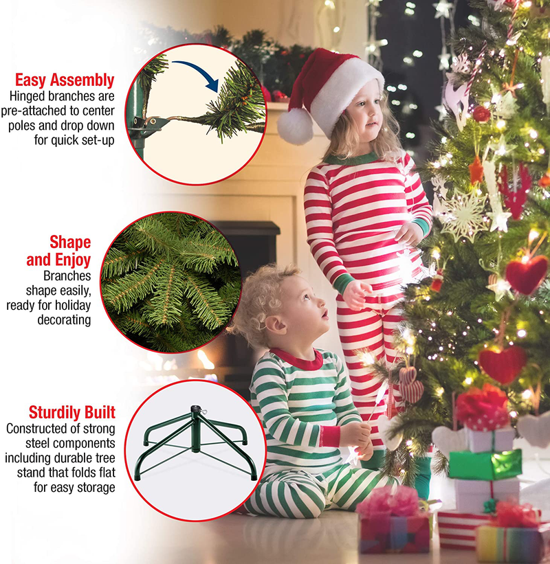 National Tree Company 'Feel Real' Pre-lit Artificial Christmas Tree | Includes Pre-strung White Lights and Stand | Jersey Fraser Fir Medium - 9 ft Home & Garden > Decor > Seasonal & Holiday Decorations > Christmas Tree Stands National Tree Company   