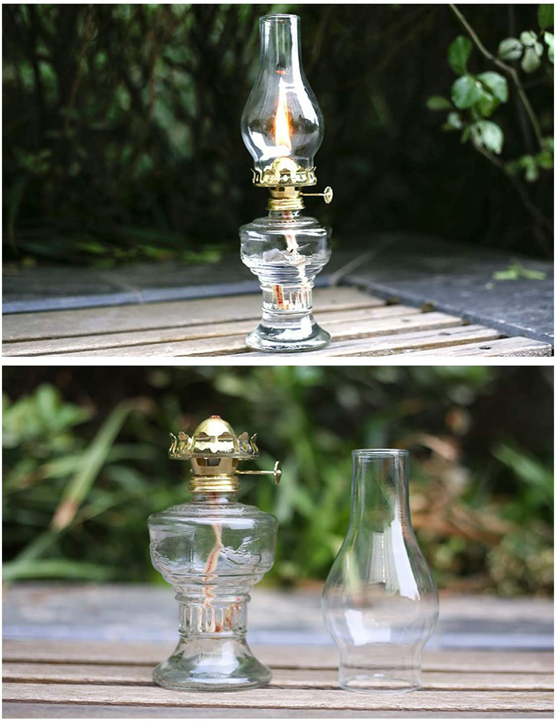 Oil-Lamp Vintage Glass Kerosene-Lantern - 13''Chamber Oil Lamp (13 in) Home & Garden > Lighting Accessories > Oil Lamp Fuel Hente   