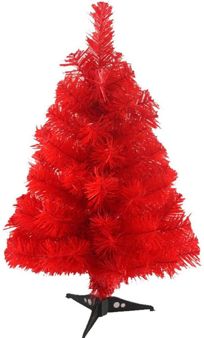 S-SSOY 2 Foot Christmas Trees Artificial Xmas Pine Tree with PVC Leg Stand Base Home Office Holiday Decoration (Black) Home & Garden > Decor > Seasonal & Holiday Decorations > Christmas Tree Stands S-SSOY Red  