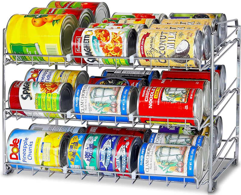 SimpleHouseware Stackable Can Rack Organizer, Chrome Home & Garden > Kitchen & Dining > Food Storage Simple Houseware Chrome  