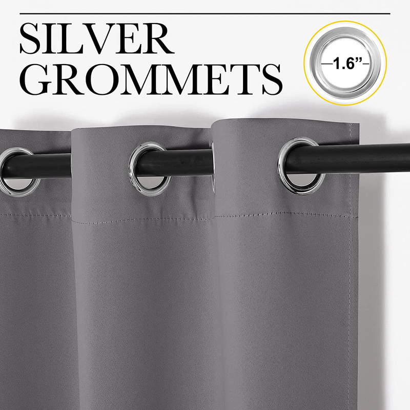 NICETOWN Thermal Insulated Grommet Blackout Curtains for Bedroom (2 Panels, W42 x L63 -Inch,Grey) Home & Garden > Decor > Window Treatments > Curtains & Drapes NICETOWN   