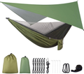FIRINER Camping Hammock with Rain Fly Tarp and Mosquito Net Tent Tree Straps, Portable Single Double Nylon Parachute Hammock Rainfly Set for Backpacking Hiking Travel Yard Outdoor Activities Home & Garden > Lawn & Garden > Outdoor Living > Hammocks FIRINER Army Green  