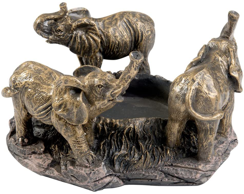 Evelots 3 Elephants on Parade Polyresin Candle/Plant Holder-Hand Painted, Bronze Home & Garden > Decor > Home Fragrance Accessories > Candle Holders Evelots   