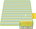 CLINFISH 80"x80" Extra Large Outdoor Picnic Blanket Protable Waterproof Blanket, Sand Proof Beach Mat Family Outdoor Blanket for Camping Hiking Travel Home & Garden > Lawn & Garden > Outdoor Living > Outdoor Blankets > Picnic Blankets CLINFISH Blue-yellow-pink 80*80 