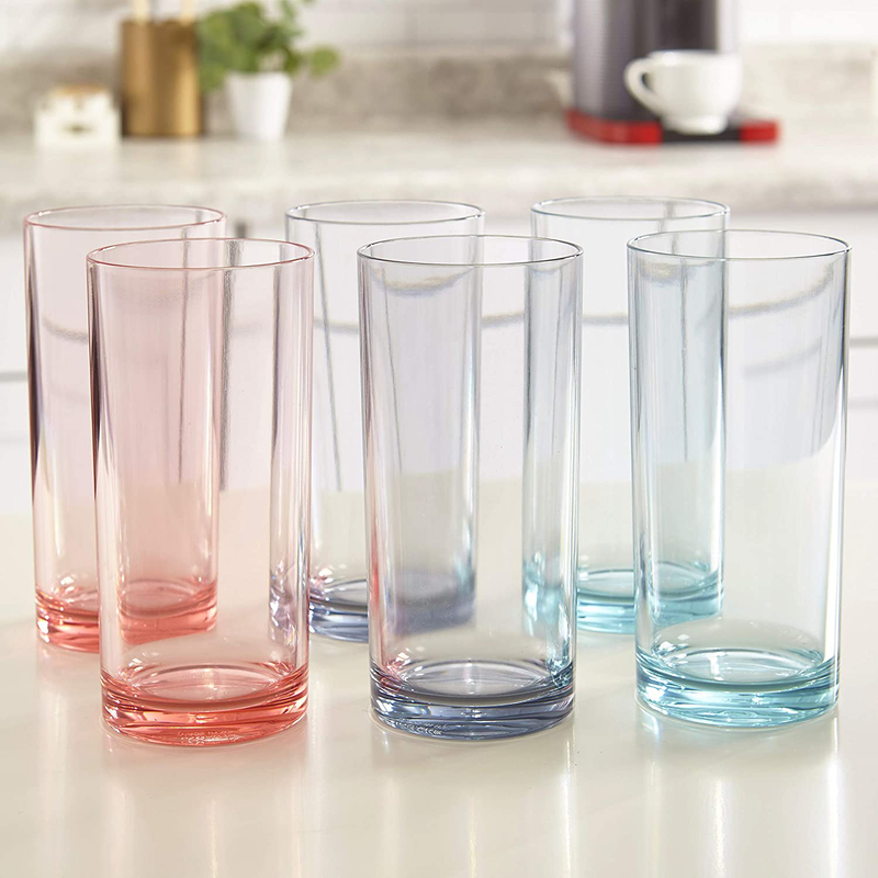 Classic 16-ounce Premium Quality Plastic Water Tumbler | Coastal Mist set of 6 Home & Garden > Kitchen & Dining > Tableware > Drinkware US Acrylic   