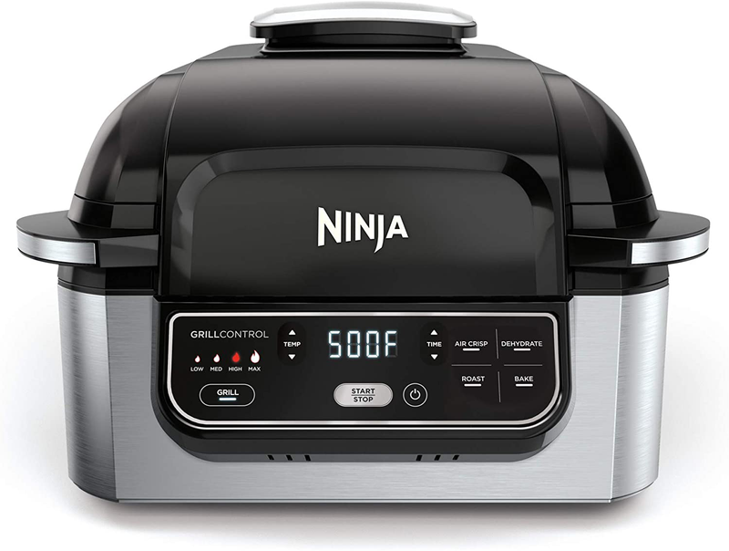 Ninja Foodi AG301 5-in-1 Indoor Electric Countertop Grill with 4-Quart Air Fryer, Roast, Bake, Dehydrate, and Cyclonic Grilling Technology Home & Garden > Kitchen & Dining > Kitchen Appliances Ninja Indoor Grill  