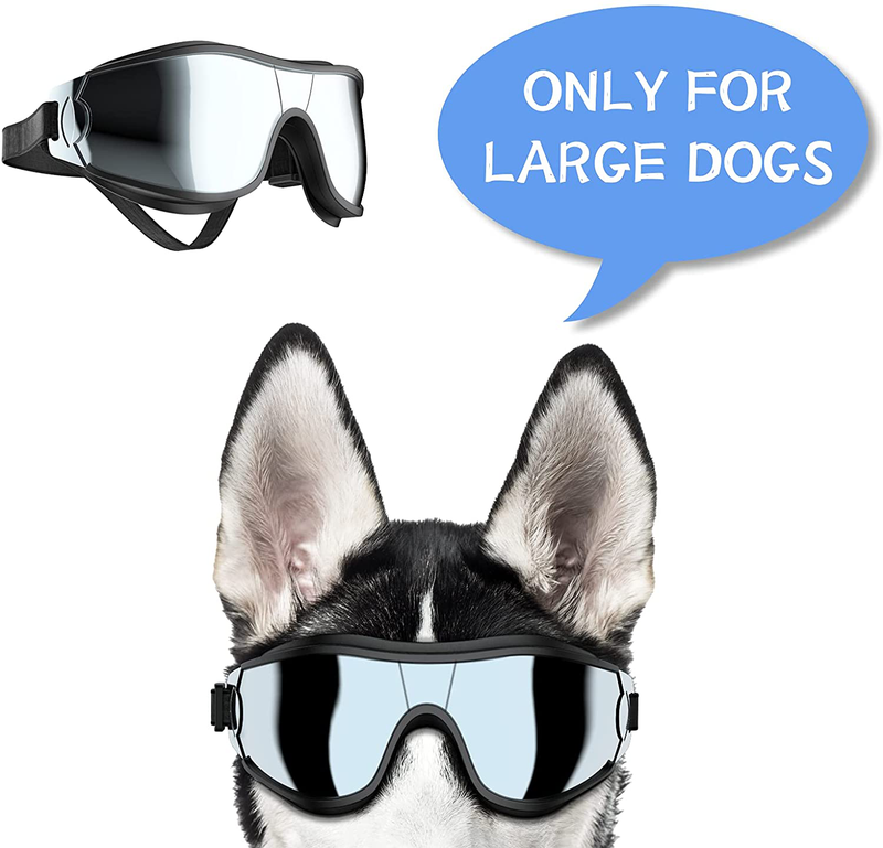NVTED Dog Sunglasses Dog Goggles, UV Protection Wind Protection Dust Protection Fog Protection Pet Glasses Eye Wear Protection with Adjustable Strap for Medium or Large Dog