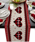 Eilifet Table Runner Romantic Heart Shapes Love Happy Valentine'S Day Gnome 13"X70" Dining Table Decorations Indoor Farmhouse Table Runners for Party Dinner Home Decor Home & Garden > Decor > Seasonal & Holiday Decorations EiLIFET Loveeil6967 13"x70" 