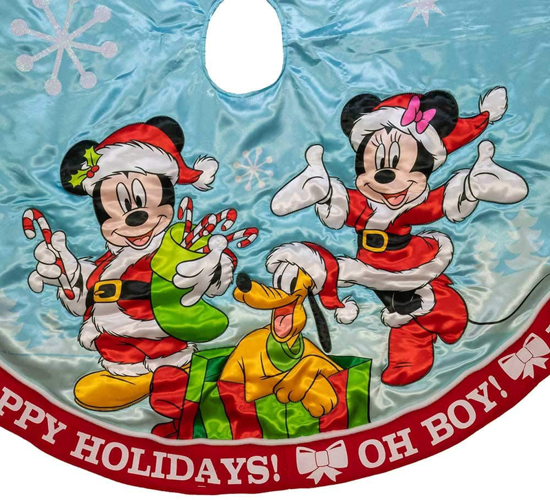 Kurt Adler 48-Inch Mickey and Minnie Print Satin Treeskirt Home & Garden > Decor > Seasonal & Holiday Decorations > Christmas Tree Skirts Kurt Adler   