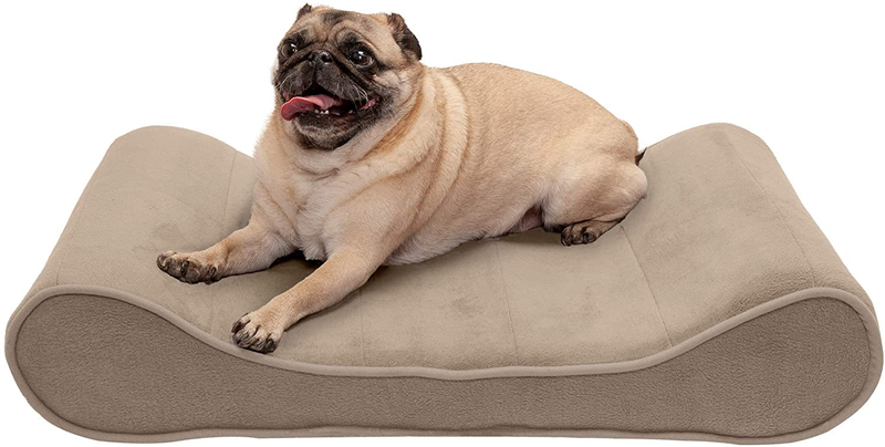 Furhaven Orthopedic, Cooling Gel, and Memory Foam Pet Beds for Small, Medium, and Large Dogs - Ergonomic Contour Luxe Lounger Dog Bed Mattress and More Animals & Pet Supplies > Pet Supplies > Dog Supplies > Dog Beds Furhaven Pet Products, Inc Microvelvet Clay Contour Bed (Memory Foam) Medium (Pack of 1)