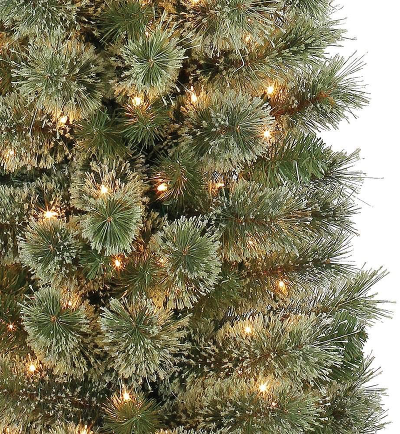 Home Heritage 7 Foot Pre-Lit Skinny Artificial Stanley Pencil Pine Christmas Tree with Clear White Lights, Foldable Stand and Easy Assembly Home & Garden > Decor > Seasonal & Holiday Decorations > Christmas Tree Stands Home Heritage   