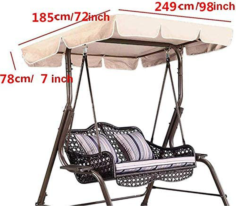 skyfiree Patio Swing Canopy Replacement Cover Waterproof 600D Polyester - 2 Years Warranty - Canopy Top Cover Replacement Canopy UV Block Garden Outdoor Porch Patio Swing Large (Beige 98x72x7 inch) Home & Garden > Lawn & Garden > Outdoor Living > Porch Swings skyfiree   