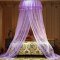 Jolitac Bed Canopy Lace Mosquito Net for Girls Beds, Unique Princess Play Tent Mesh Canopies Large Lace Dome Curtain Drapes Home & Travel (Purple) Sporting Goods > Outdoor Recreation > Camping & Hiking > Mosquito Nets & Insect Screens Jolitac Purple  