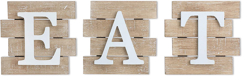 Karisky Eat Letter Signs 3-Pack 13 x 8 inches Rustic Wood Decorative Cutting Board Wall Hanging Art for Kitchen, Dining Room, Home Farmhouse Decor Brown Home & Garden > Decor > Seasonal & Holiday Decorations Karisky Eat Letter Signs Brown  